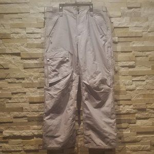 North Face Womens Large Grey Ski Snow Pants Gray Snowboard Snowsuit Bibs Suit L